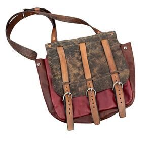 Handmade leather ren faire fantasy mix leather crossbody bag